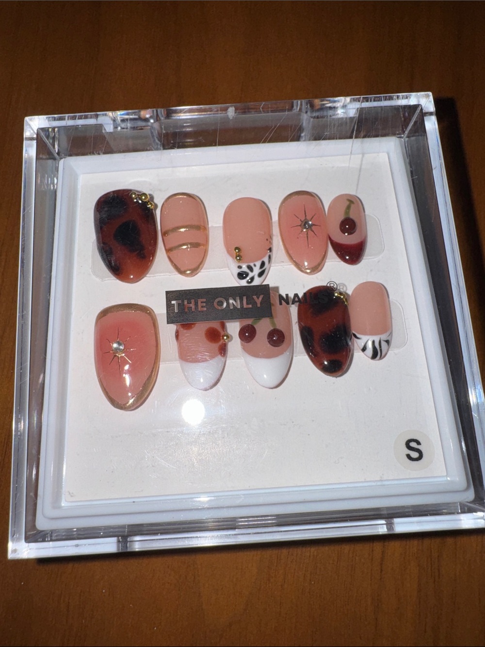 The Only Nails Press-On Nail Set in Cherry Mocha - Size S